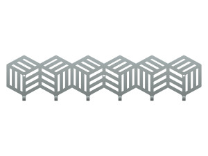 Wieszak metalowy Cube 60 cm - srebrny