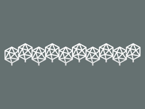 Długi wieszak metalowy Geometric 100 cm - biały matowy
