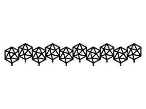 Długi wieszak metalowy Geometric 100 cm - czarny mat