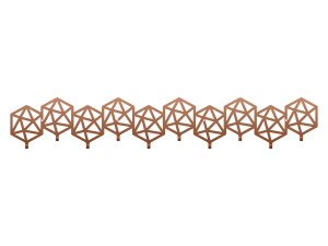 Długi wieszak metalowy Geometric 100 cm - miedziany