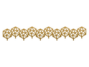 Długi wieszak metalowy Geometric 100 cm - srebrny