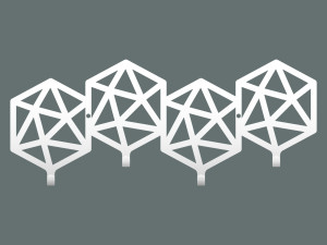Krótki wieszak metalowy Geometric 40 cm - biały matowy