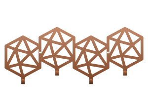 Krótki wieszak metalowy Geometric 40 cm - miedziany