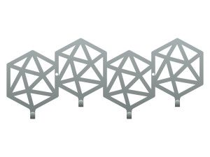 Krótki wieszak metalowy Geometric 40 cm - srebrny