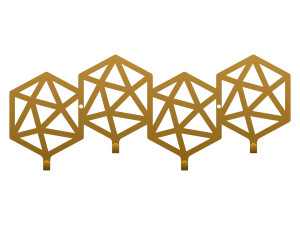 Krótki wieszak metalowy Geometric 40 cm - złoty