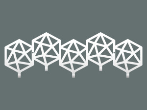 Wieszak metalowy Geometric 50 cm - biały matowy