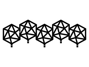 Wieszak metalowy Geometric 50 cm - czarny matowy
