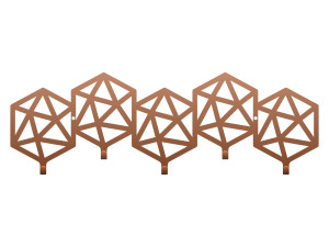 Wieszak metalowy Geometric 50 cm - miedziany
