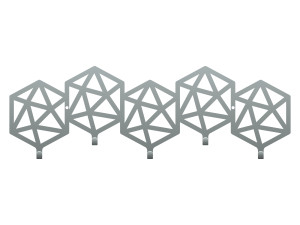 Wieszak metalowy Geometric 50 cm - srebrny