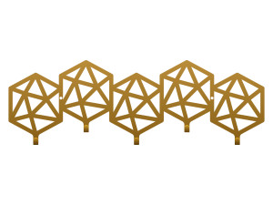 Wieszak metalowy Geometric 50 cm - złoty
