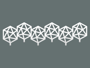 Wieszak metalowy Geometric 60 cm - biały matowy