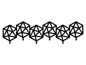 Wieszak metalowy Geometric 60 cm - czarny mat