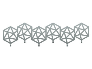Wieszak metalowy Geometric 60 cm - srebrny