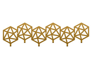 Wieszak metalowy Geometric 60 cm - złoty