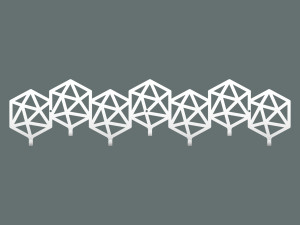 Wieszak metalowy Geometric 70 cm - biały matowy