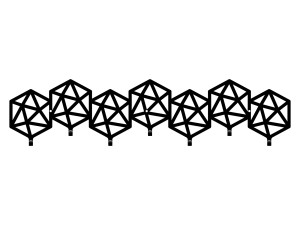 Wieszak metalowy Geometric 70 cm - czarny mat