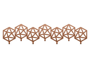Wieszak metalowy Geometric 70 cm - miedziany