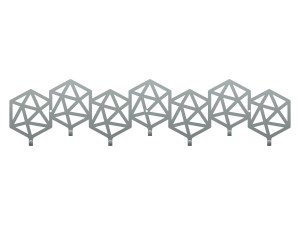 Wieszak metalowy Geometric 70 cm - srebrny