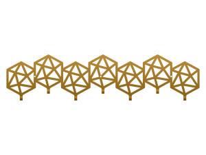 Wieszak metalowy Geometric 70 cm - złoty