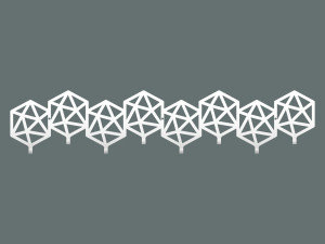 Wieszak metalowy Geometric 80 cm - biały matowy