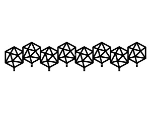 Wieszak metalowy Geometric 80 cm - czarny mat