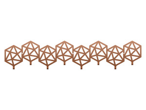 Wieszak metalowy Geometric 80 cm - miedziany