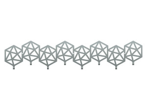 Wieszak metalowy Geometric 80 cm - srebrny