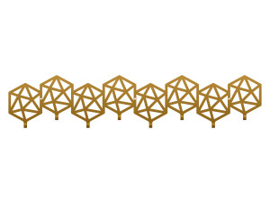 Wieszak metalowy Geometric 80 cm - złoty