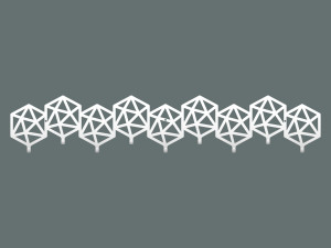 Wieszak metalowy Geometric 90 cm - biały matowy