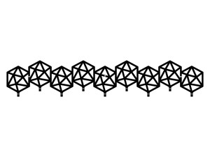 Wieszak metalowy Geometric 90 cm - czarny mat