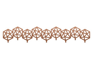 Wieszak metalowy Geometric 90 cm - miedziany