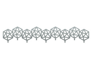 Wieszak metalowy Geometric 90 cm - srebrny
