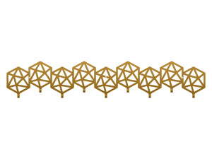 Wieszak metalowy Geometric 90 cm - złoty