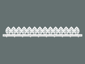 Długi wieszak metalowy Liście 100 cm - biały matowy