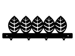 Krótki wieszak metalowy Liście 40 cm - czarny matowy