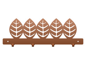 Krótki wieszak metalowy Liście 40 cm - miedziany