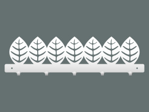 Wieszak metalowy Liście 50 cm - biały matowy