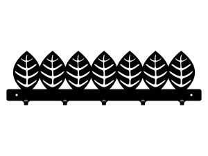 Wieszak metalowy Liście 50 cm - czarny matowy