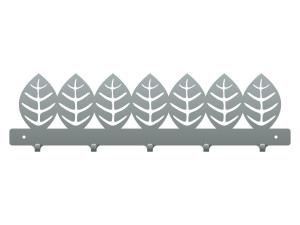 Wieszak metalowy Liście 50 cm - srebrny