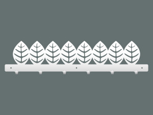 Wieszak metalowy Liście 60 cm - biały matowy