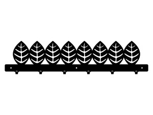 Wieszak metalowy Liście 60 cm - czarny matowy