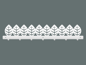 Wieszak metalowy Liście 70 cm - biały matowy