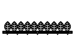 Wieszak metalowy Liście 70 cm - czarny matowy