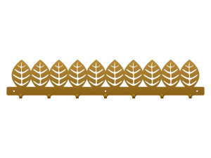 Wieszak metalowy Liście 70 cm - złoty