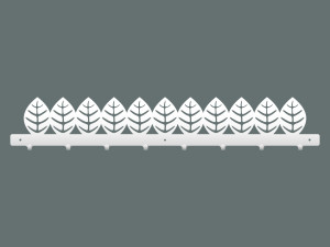 Wieszak metalowy Liście 80 cm - biały matowy