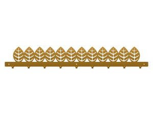 Wieszak metalowy Liście 90 cm - złoty