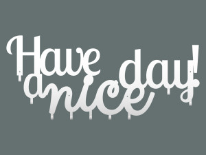 Długi wieszak metalowy Have a nice day! 100 cm - biały matowy