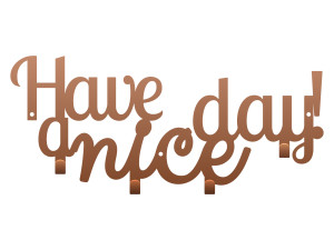 Krótki wieszak metalowy Have a nice day! 40 cm - miedziany