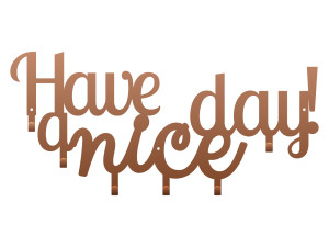 Wieszak metalowy Have a nice day! 60 cm - miedziany