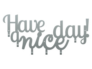 Wieszak metalowy Have a nice day! 60 cm - srebrny